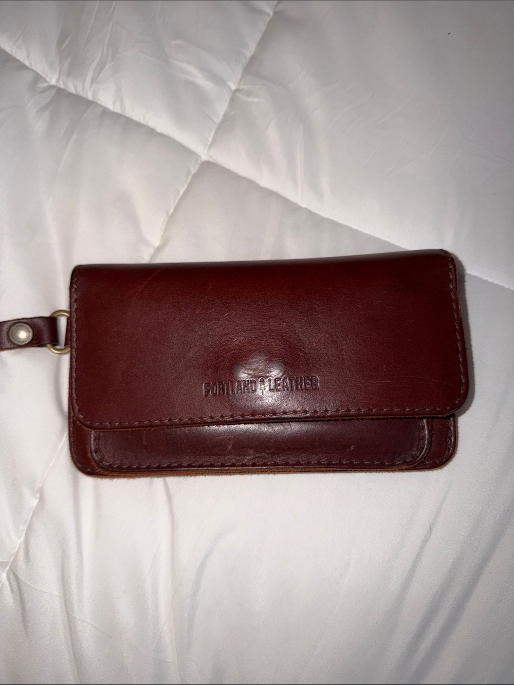 Portland Leather Lily Wristlet - cognac